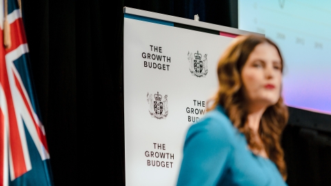 Finance Minister Nicola Willis presents the 2025 'Growth Budget' at the Beehive